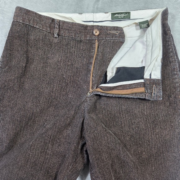 Eddie Bauer Mens Brown Corduroy Pants 34x30 Straight Cotton Vintage 90s Eclectic - Picture 5 of 8